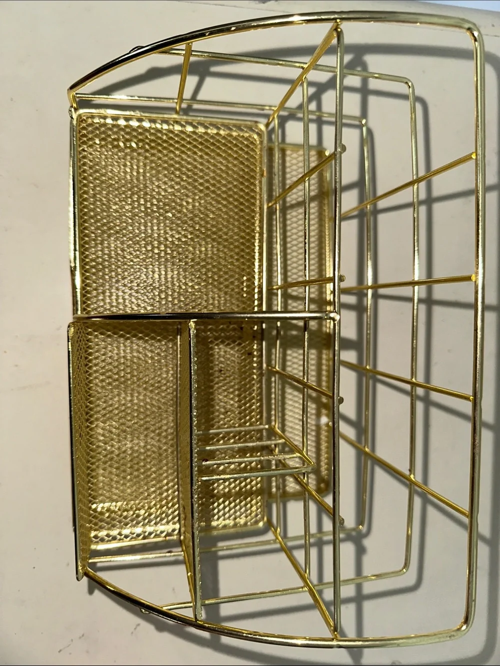 Gold Mesh Desk Organizer Holder